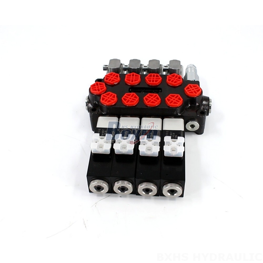 Q45 4 Spool Monoblock Valve: Solenoid & Manual Operated Hydraulic Flow Control main image